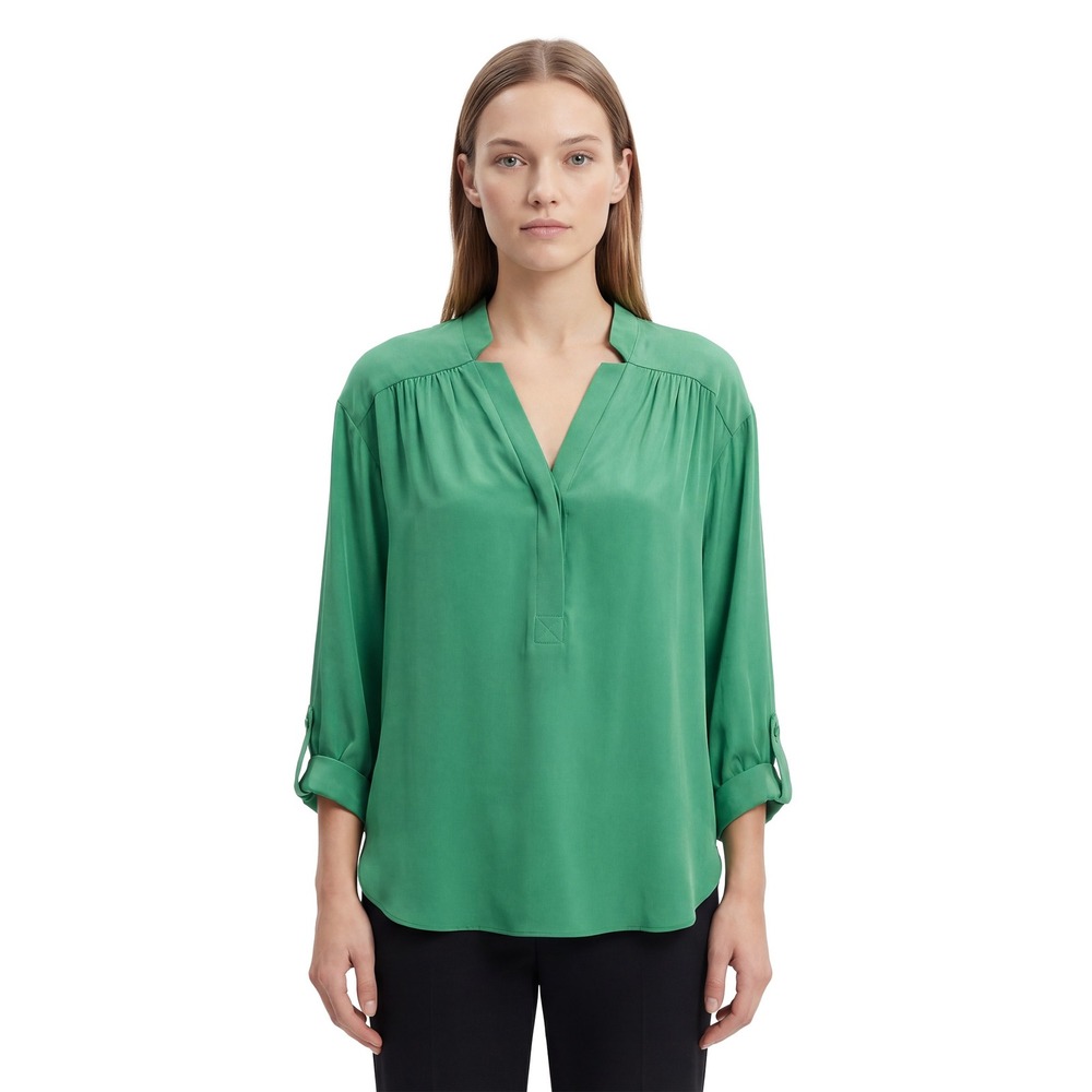 Milly‎ Green Silk Blouse Top Size 0